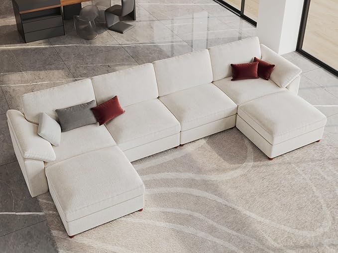 EASE MOOSE Cloud Sectional Modular Sofa, Oversized U Shape Sectional Couch Wide