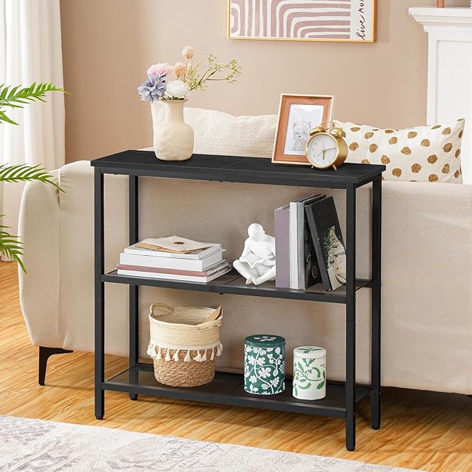 HOOBRO 29.5" Narrow Console Table, 3 Tier Entryway Table