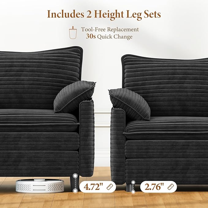 Vesgantti 142" Oversized Sectional Sofa Bed, 8-Seater Modular Sleeper Cloud