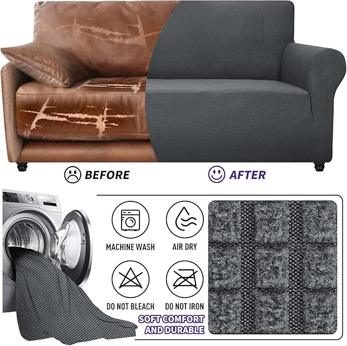 ZNSAYOTX Super Stretch Couch Cover Love Seat Sofa Covers