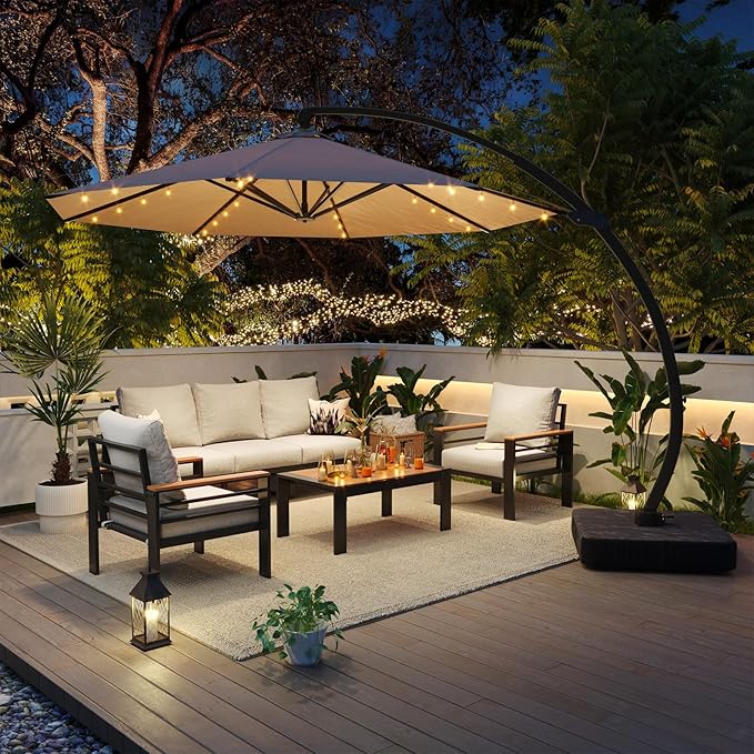 Aoxun Aluminum Patio Furniture Set