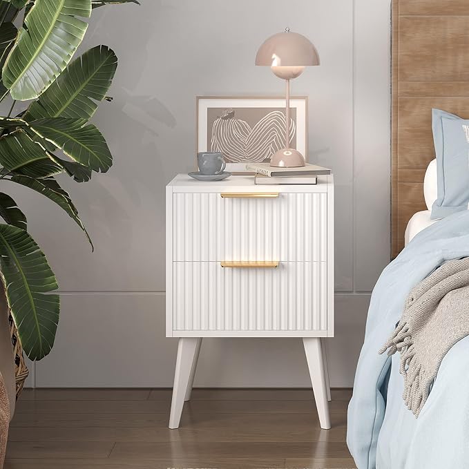 YAUKOMEL Fluted Nightstand