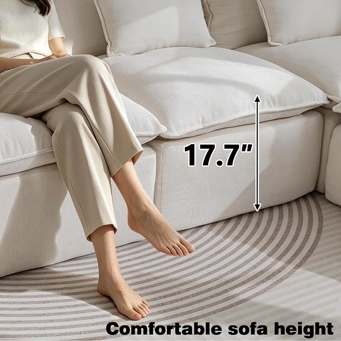Boneless Couch Sectional Cloud Couch 130'' Oversized Modular Sectional Sofa