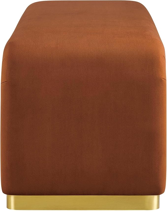 Modway EEI-6734-BRA-RUS Koda Performance Velvet Waterfall Long Bench, Brass Rust