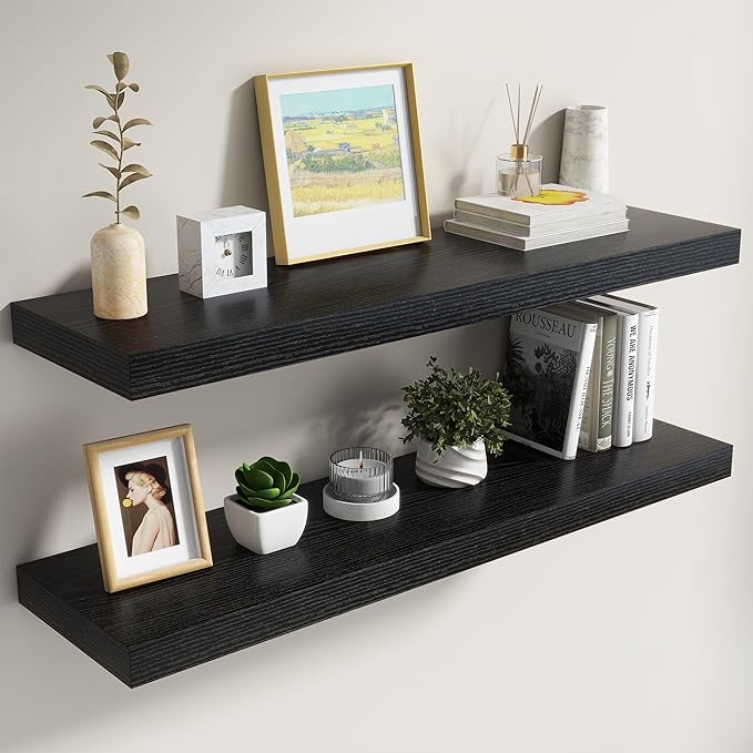 Dreamland 40 Inch Black Floating Shelves