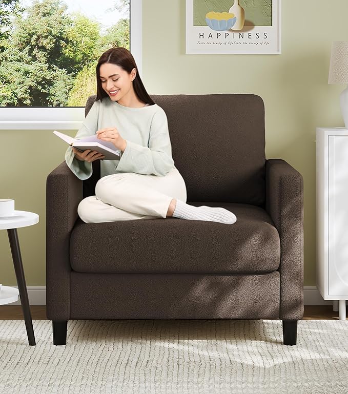 Welzona Sofa Accent Chair, Tool-Free Setup Living Room Accent Chairs, Comfy Arm