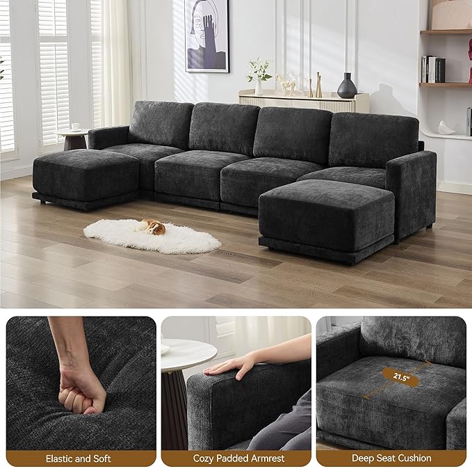 44.2" Chenille Oversized Chair