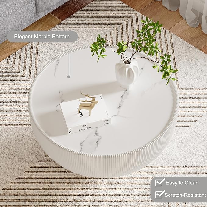 SSLine Bowl-Shape Coffee Table Set of 2 Modern Sintered Stone Top Nesting