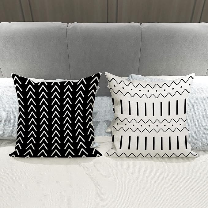 YCOLL Pillow Covers 20x20 Set of 4, Modern Sofa Throw Pillow Cover, Decorative