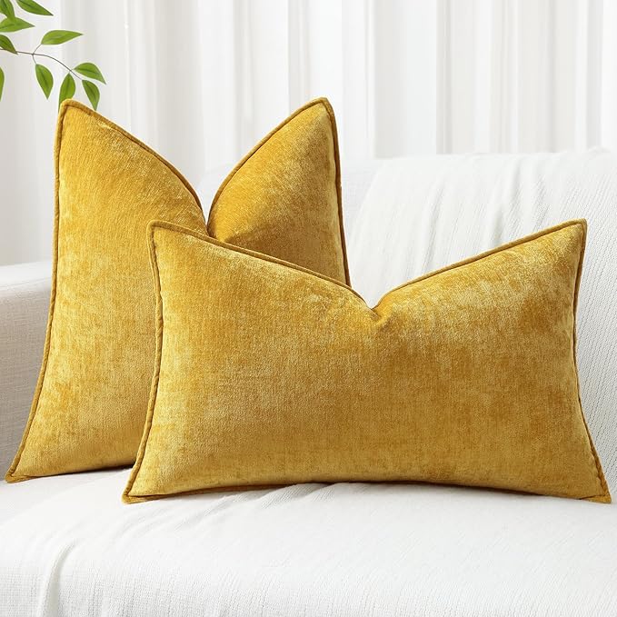 decorUhome Summer Couch Euro Sham Throw Pillow Covers 24x24 Set of 2,