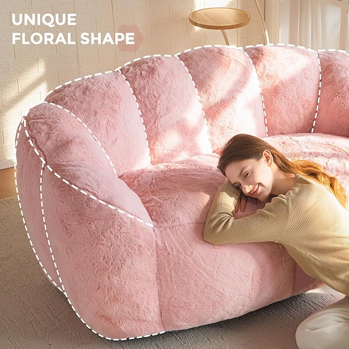 MAXYOYO Bean Bag Chair for Adults, Loveseat Floral Shaped Bean Bag Sofa