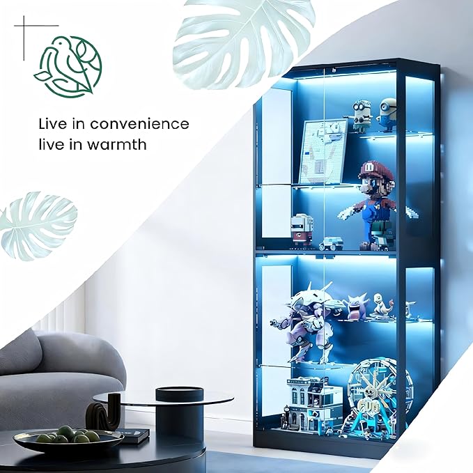 Lamtor 69-Inch Glass Display Cabinet
