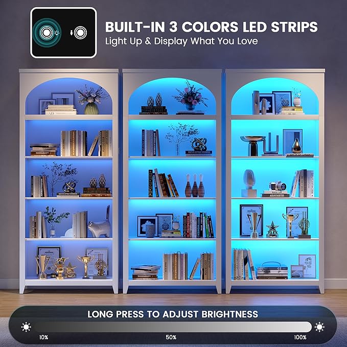 Dystler 5-Tier Arched Bookshelf