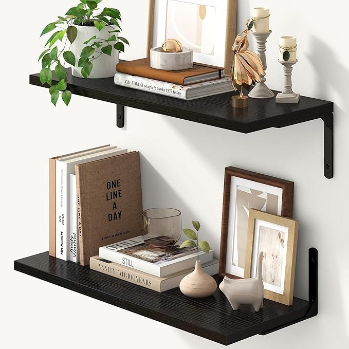Fun Memories Deep Floating Shelves, 24W x 8D Floating Shelves Set of 2