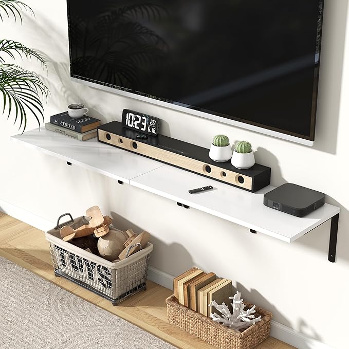 Fun Memories Floating Shelves for Wall, 12 Inch Deep Floating Shelves Set of 2