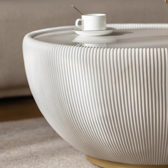 SSLine Bowl-Shape Coffee Table Set of 2 Modern Sintered Stone Top Nesting