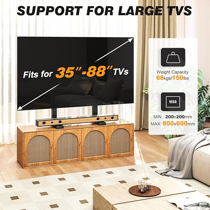 5Rcom Table Top TV Stand, Universal TV Stand