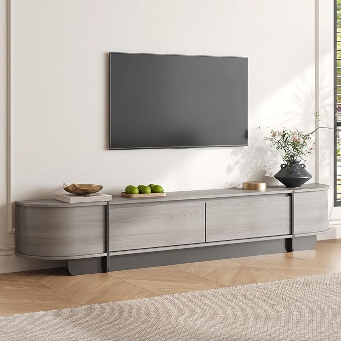 Coffee Table and TV Stand Set of 2, 76.4'' Modern TV Console，Entertainment