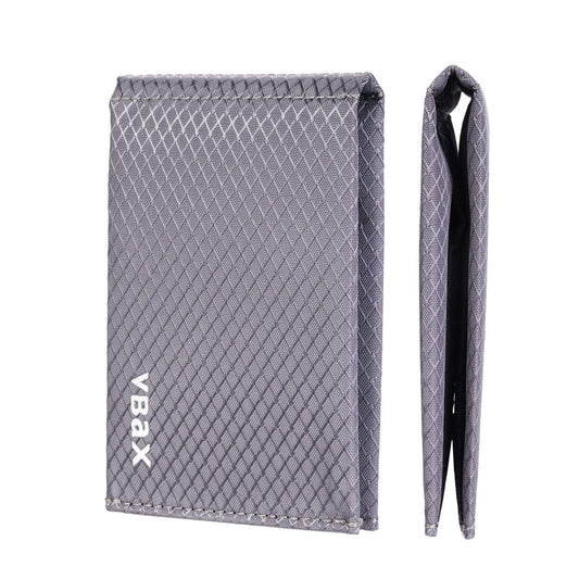 VBAX Microfiber Waterproof RFID Slim Bifold Wallet for Men - Minimalist Front Pocket Card Holder Holds up to 10 Cards and Cash, Grey
