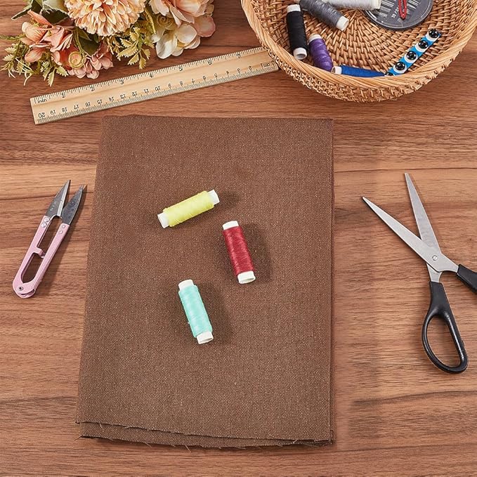 59 Inch Dark Brown Quilting Linen Type Cloth Fabric by The Yard Blend Solid