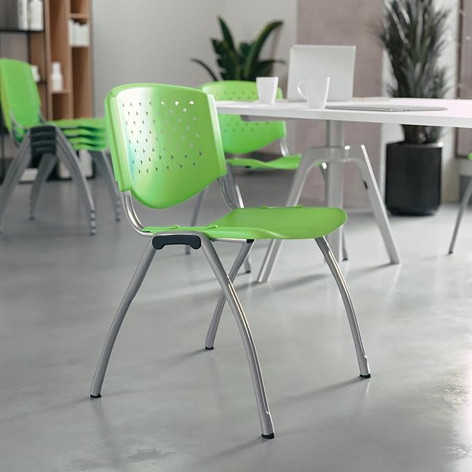 Flash Furniture HERCULES Series 880 lb. Capacity Green Plastic Stack Chair