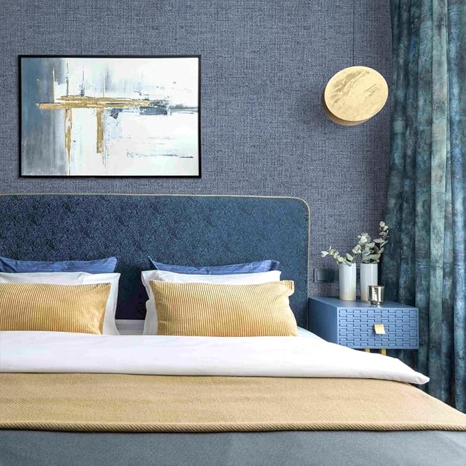 Grasscloth Peel and Stick Wallpaper Denim Blue Contact Paper 15.7inch x
