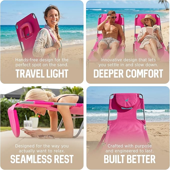 Ostrich the Original Chaise 72 x 22 Inch Lounge Portable Reclining Lounger