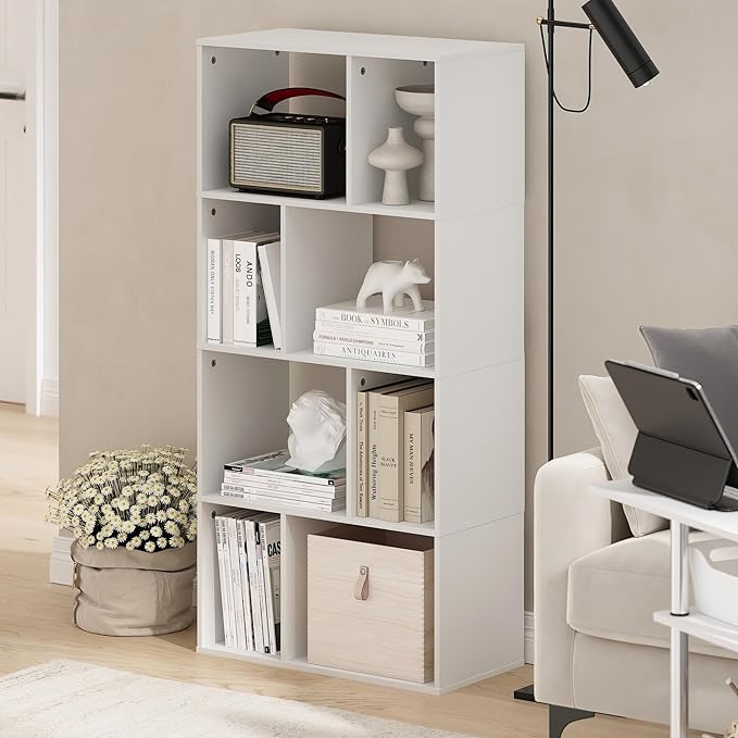 Furinno DALY Book Shelf, 8-Cube Bookshelf, Cube Storage Organizer Bookcase