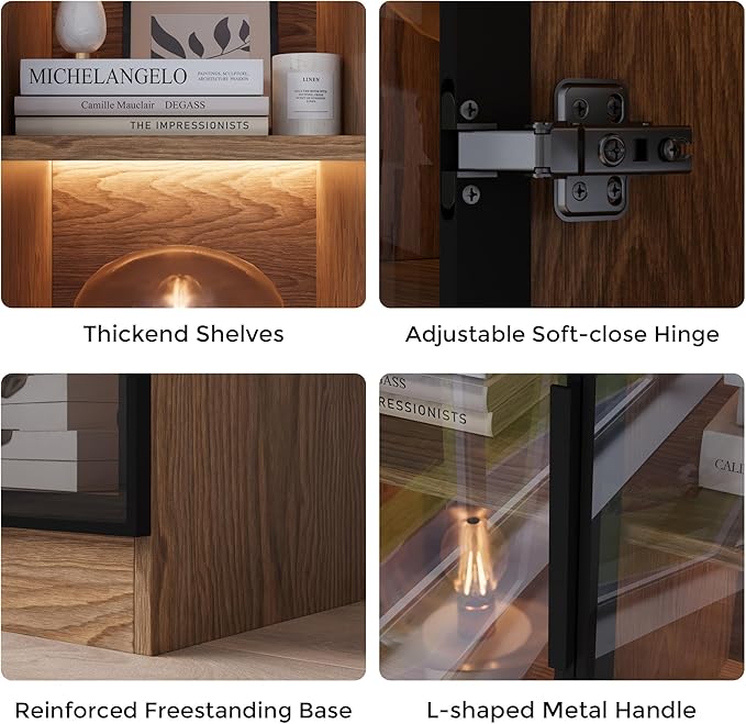 Mekminop Glass Doors Display Cabinet