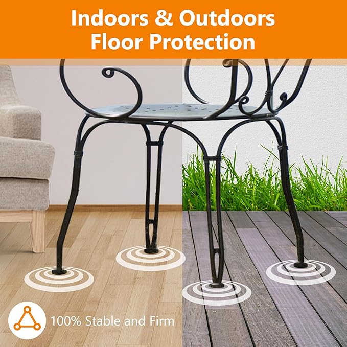 36-Pack Wrought Iron Patio Furniture Feet Caps 1-1/2 inch Round Plastic Outdoor