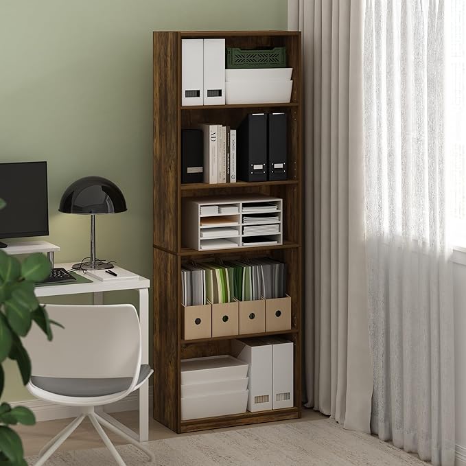 Furinno GEHRY Book Shelf, 5-Tier Bookshelf