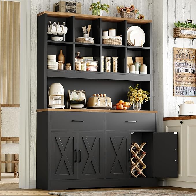 TEENFON 69" Tall Bookshelf and Bookcase, 5 Tier Floor Standing Bookshelves