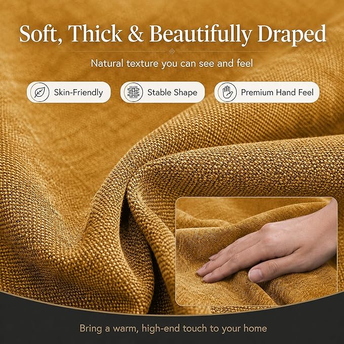 Mini Chenille Linen Blend Upholstery Fabric by the Yard, 57 Inch Wide Soft