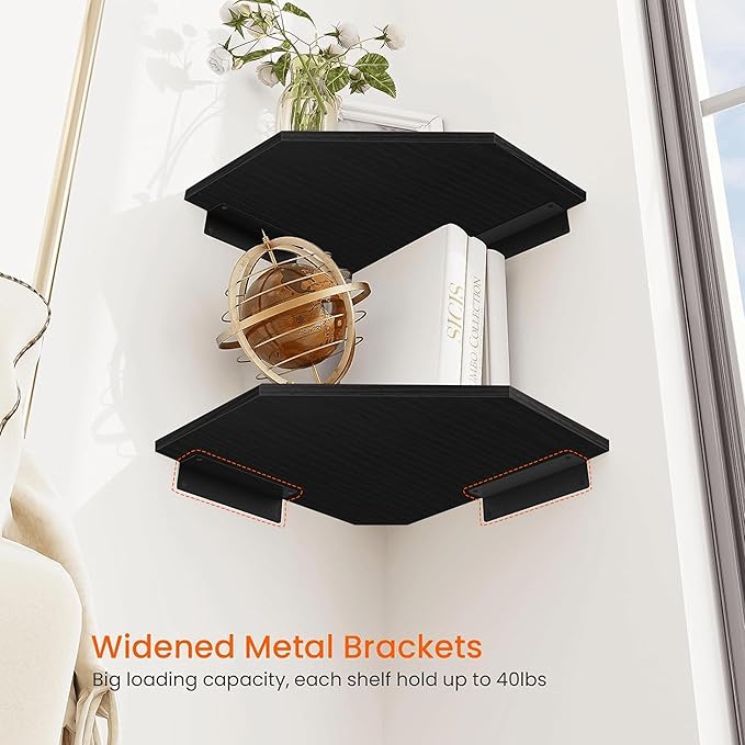 Homode Corner Floating Shelves, Corner Shelves Wall Mounted