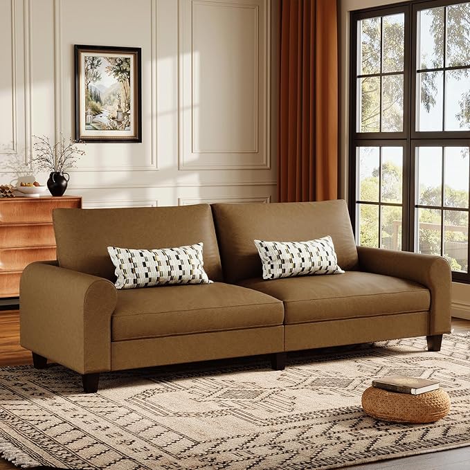 EASE MOOSE 70.6" Faux Leather Loveseat Sofa, Deep Seat Waterproof and