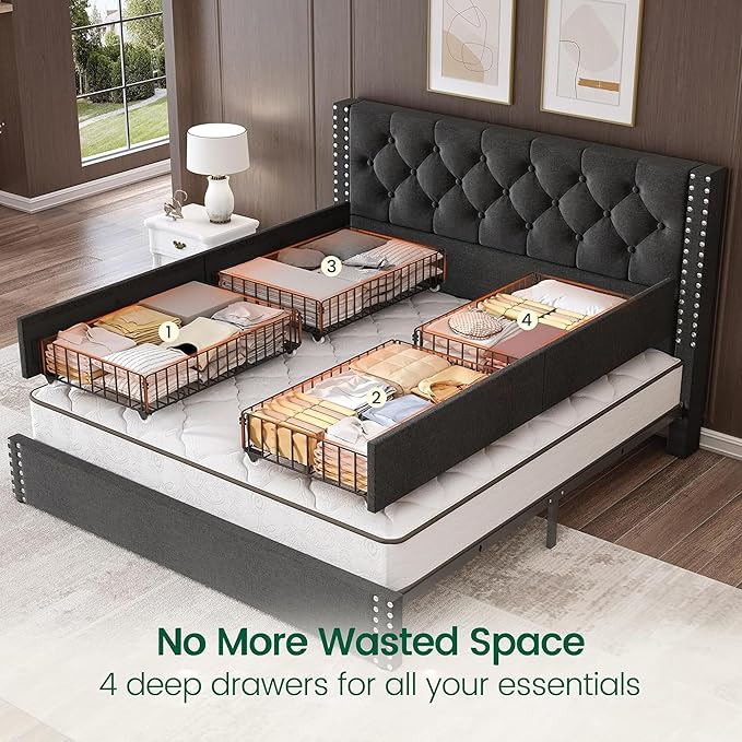 LARMACE Queen Size Bed Frame