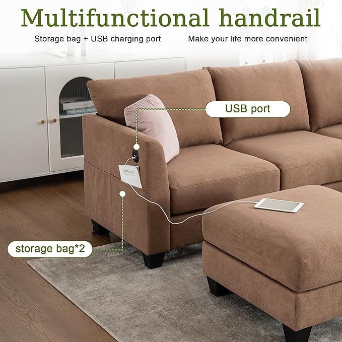 150.4" Large Sectional Couches for Living Room, 8 Seater L Shaped Modular