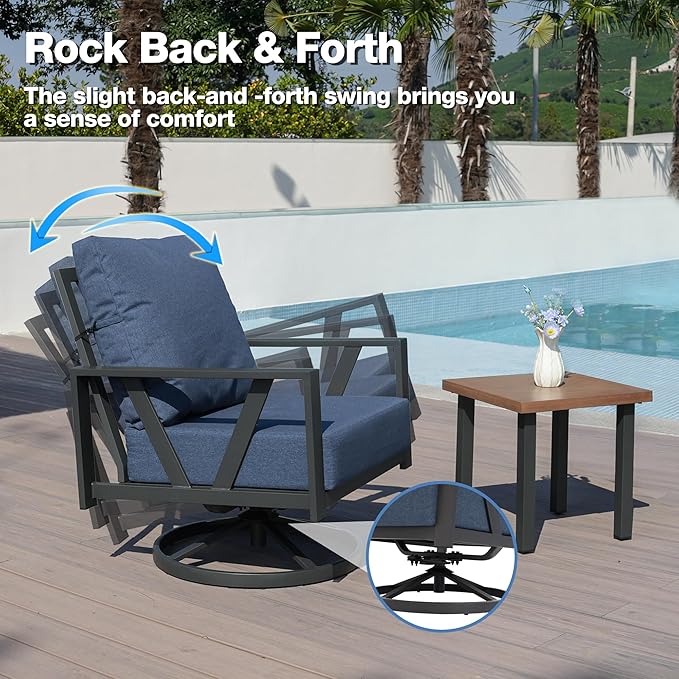 Outdoor Patio Swivel Rocking Chairs Set, Patio Porch Furniture