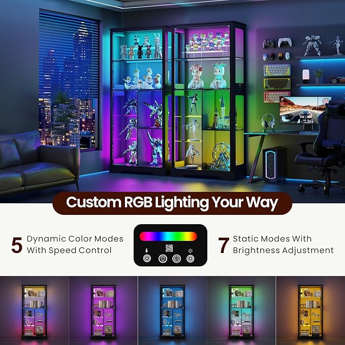 71” Glass Display Cabinet with RGB Light