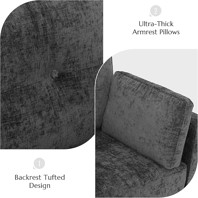 Luxury Oversized Accent Chair, 40.9" Upholstered Piping Single Armchairs