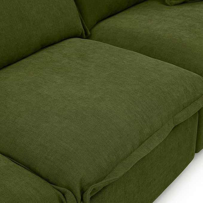 2 Seat with Ottoman L Shape Modular Sectional Couch Sofa