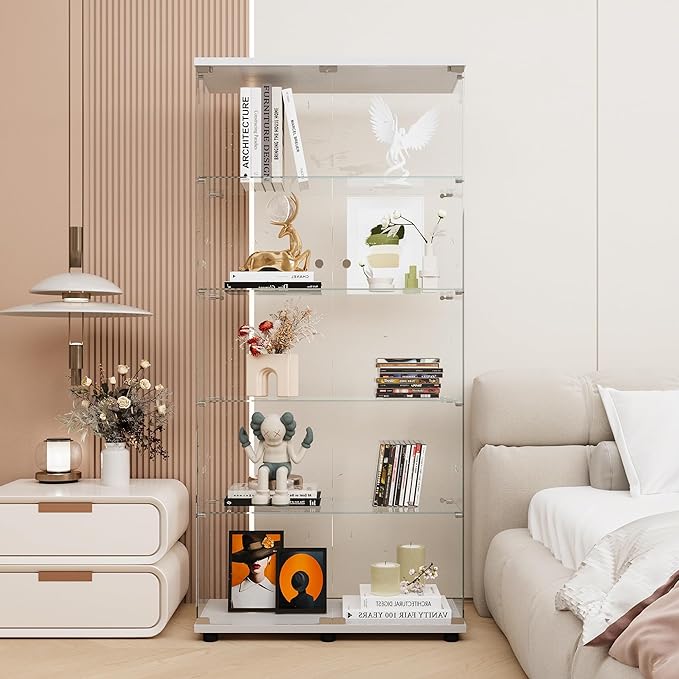 FLYMUHJIA Curio Cabinets with Tempered Glass Doors