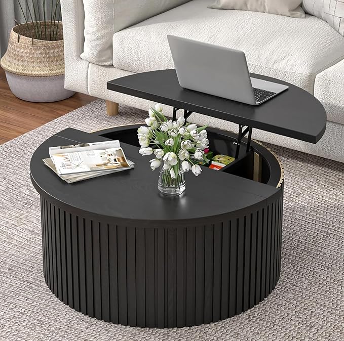 Fsbecl Fluted Lift Top Coffee Table