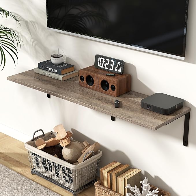 Fun Memories Floating Shelves for Wall, 12 Inch Deep Floating Shelves Set of 2