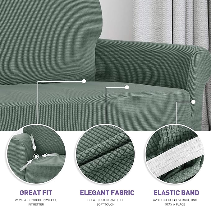 ZNSAYOTX Super Stretch Couch Cover Love Seat Sofa Covers