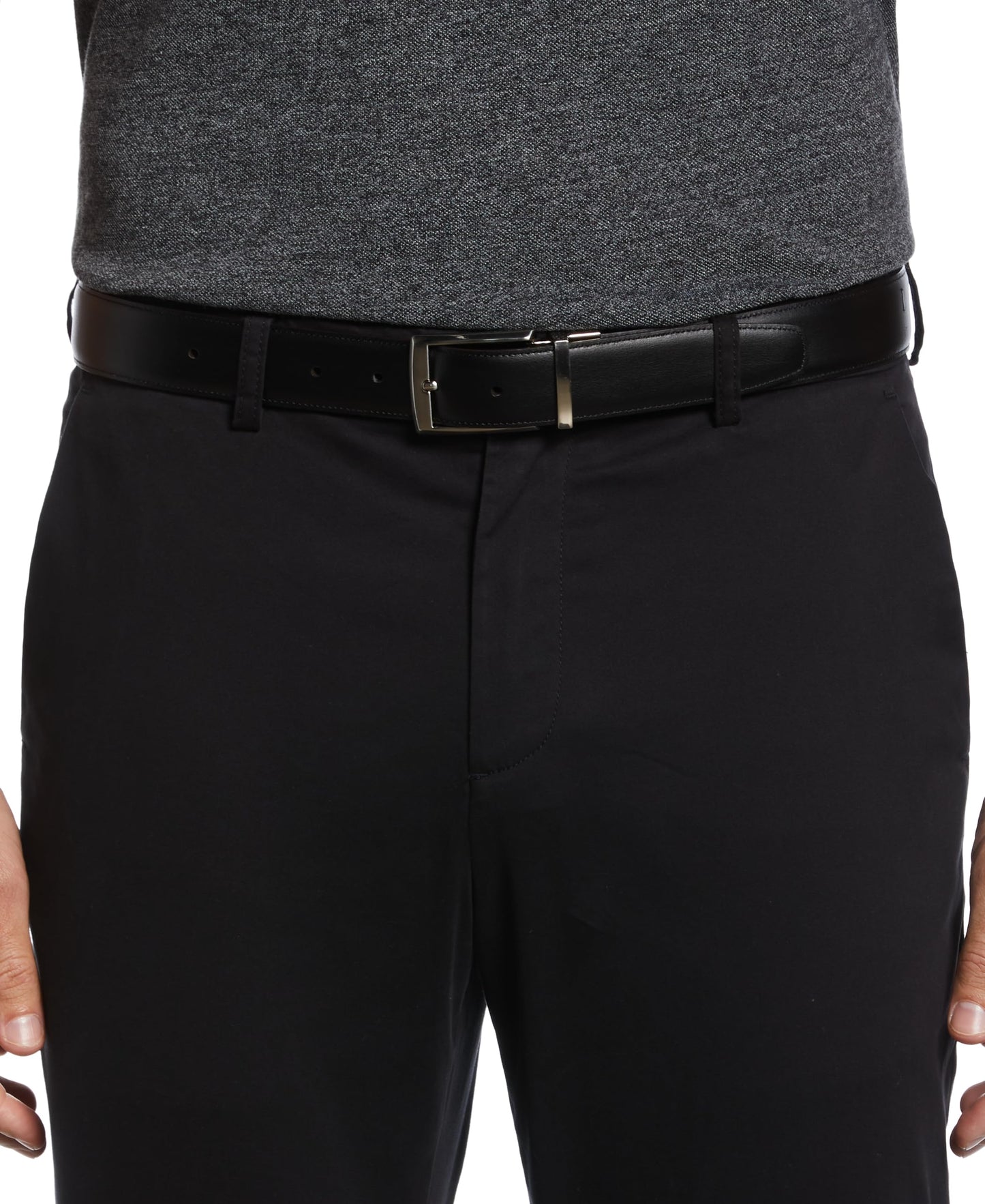 Perry Ellis Men's Portfolio Amigo Reversible Leather Belt, Stitched Edges, Durable, 1.5” Width (Available in Big & Tall), Luggage Brown, 34