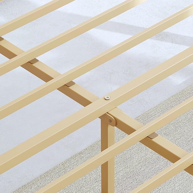 BOSRII 14in High Solid Bamboo Wood Platform King Size Bed Frame
