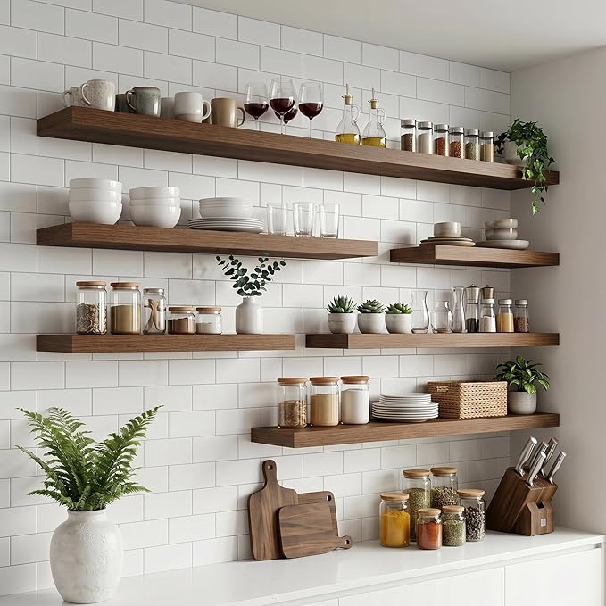 FLYJOE Floating Shelves for Wall, 32 Inch Floating Shelves Set of 2, Kitchen