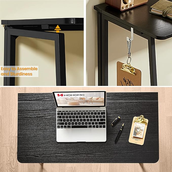 WOHOMO Folding Computer Desk, Small Writing Foldable Desk 31.5", Space-Saving