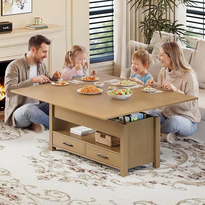 Garvee 40" Coffee Table Lift Top, Converts to Dining Table